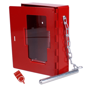 SECURIKEY EK0 Emergency Key Box Glass Fronted With Tamper Seal & Hammer - Red - Glass Front