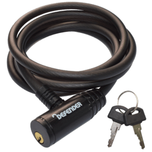 DEFENDER By Squire Cycle Cable Lock Key Operated 8mm x 1500mm - Black - DF C8/1500