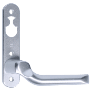 NORDAN NTech Villa Balcony Door Handle 3 Fix Internal Handed With Cutout To Suit Rococo Scandinavian Oval - LH Silver (0403166)