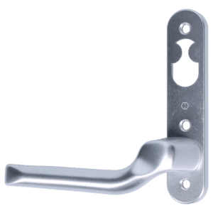 NORDAN NTech Villa Balcony Door Handle 3 Fix Internal Handed With Cutout To Suit Rococo Scandinavian Oval - RH Silver (0403164)