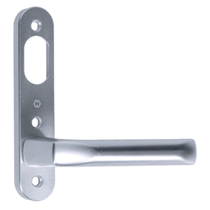 NORDAN NTech Villa Balcony Door Handle 3 Fix External With Cutout To Suit Scandinavian Oval - Silver (0403168)