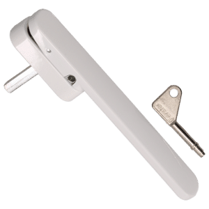 TITON Genesis Bi-Fold Door Locking Handle With 13mm Base Plate - White (13mm Base Plate)
