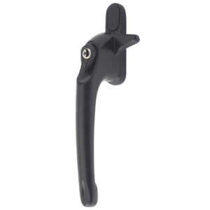 ERA Maxim Cockspur Locking Handle With 12mm Nose Height - LH Black 12mm