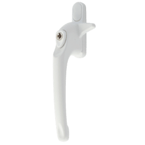 ERA Maxim Cockspur Locking Handle With 12mm Nose Height - LH White 12mm
