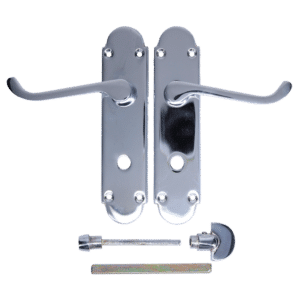 EPSOM Bathroom Plate Door Handles - Polished Chrome