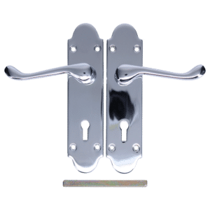 EPSOM Lever Lock Plate Door Handles - Polished Chrome