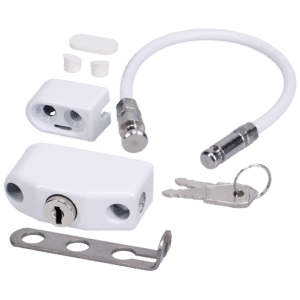 CHAMELEON 230mm Adaptable Locking Window Restrictor 100Kg Load Force M1 - White
