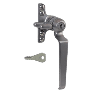 STEEL WINDOW FITTINGS B195 Key Locking Window Handle - RH Satin Chrome