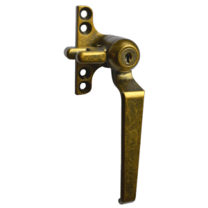 STEEL WINDOW FITTINGS B195 Key Locking Window Handle - RH Antique Brass