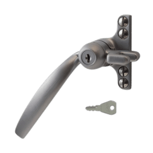 STEEL WINDOW FITTINGS B158 Key Locking Window Handle - LH Satin Chrome
