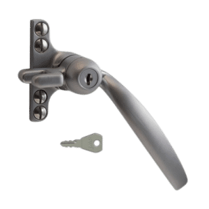 STEEL WINDOW FITTINGS B158 Key Locking Window Handle - RH Satin Chrome