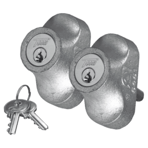 Tessi TCP6461 Round Cylinder Bullet Lock - 90mm NP KA Complete Pair
