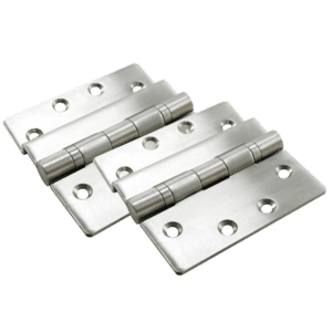 HOOPLY Stainless Steel Container Door Ball Bearing Hinge Z-Profile - Silver Pair