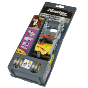MASTER LOCK Ratchet Tie-Down With Double J Hooks 4.5m x 35mm - 4.50m x 35mm