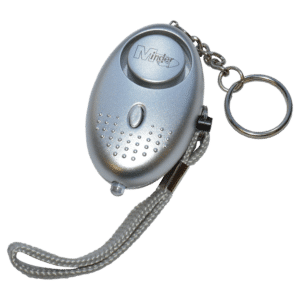 MINDER Mini Keyring Torch Personal Alarm - Silver