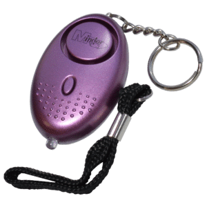 MINDER Mini Keyring Torch Personal Alarm - Purple