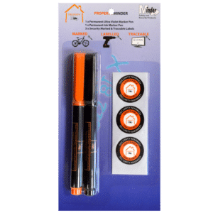 MINDER Property Minder UV Pen & Ink Marker Pen Pack - Permanent Ink & UV