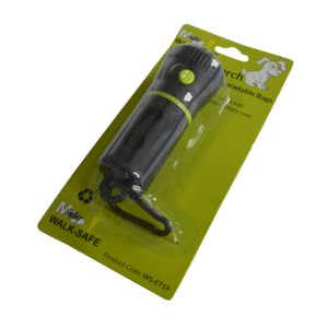 MINDER Walk-Safe Eco Dog Torch with Biodegradable Poo Bags - Black