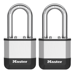 MASTER LOCK Elite Laminated Padlock Long Shackle - 44mm KA Twin Pack (38mm LS)