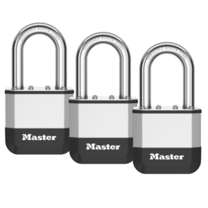 MASTER LOCK Elite Laminated Padlock Long Shackle - 51mm KA Triple Pack (38mm LS)