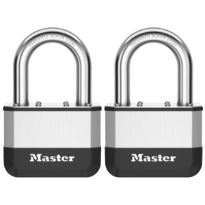 MASTER LOCK Elite Laminated Padlock Long Shackle - 67mm KA Twin Pack (38mm LS)
