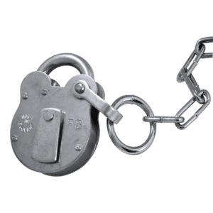 WALSALL LOCKS FB Old English Padlock - FB1 53mm GALV KA c/w 400mm Chain