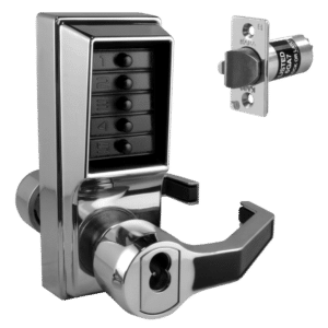 DORMAKABA Simplex L1000 Series L1041B Digital Lock Lever Operated With Key Override & Passage Set - SC RH With Cylinder LR1041B-26D