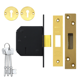 WILLENHALL LOCKS M1C 5 Lever Deadlock - 80mm PB KD Boxed