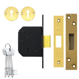 WILLENHALL LOCKS M1C 5 Lever Deadlock - 67mm PB KD Boxed
