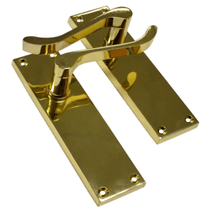 ASEC Vital Victorian Plate Mounted Scroll Lever Furniture - 100mm PB Latch