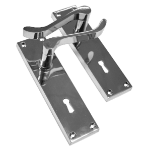 ASEC Vital Victorian Plate Mounted Scroll Lever Furniture - 150mm CP Lock