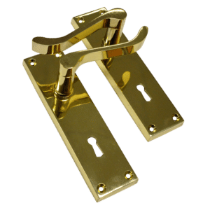 ASEC Vital Victorian Plate Mounted Scroll Lever Furniture - 150mm PB Lock