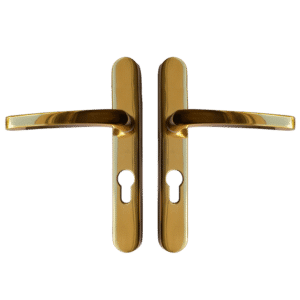 ASEC Vital Lever Long Backplate 211mm Screw Centres - Polished Gold