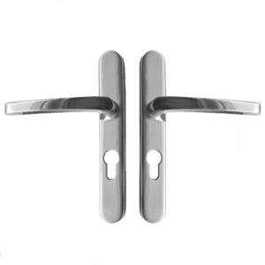 ASEC Vital Lever Long Backplate 211mm Screw Centres - Polished Silver