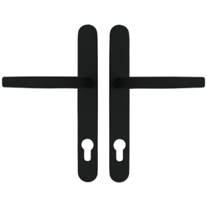 ASEC Vital Lever Long Backplate 211mm Screw Centres - Black
