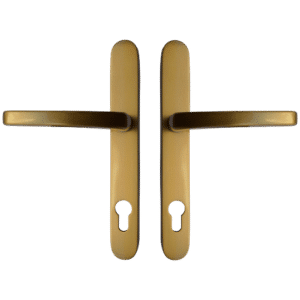 ASEC Vital Lever Long Backplate 211mm Screw Centres - Brushed Gold