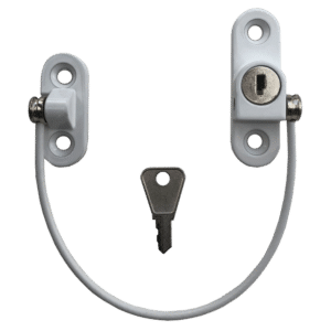ASEC VITAL 200mm x 3mm Lockable Cable Window Restrictor - 200mm White