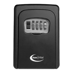 ASEC VITAL 4 Wheel Combination Key Safe Black - Boxed