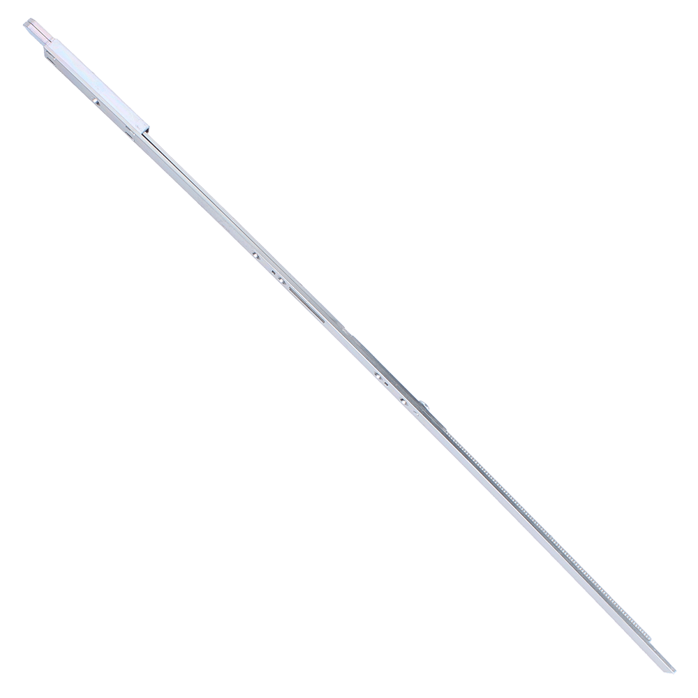 L38203_1 - Ironmongery Warehouse Long stainless steel drawer slide with mounting holes along its length.