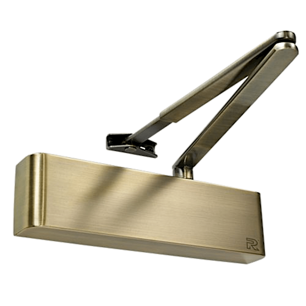 L38240_1 - Ironmongery Warehouse Gold-colored handheld staple gun with a metallic finish on a plain background