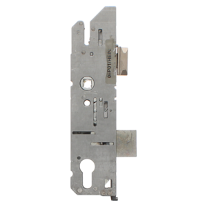 Vertical metal mortise lock body with latch bolt on the right side