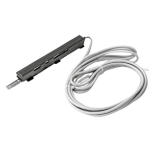 Black slide potentiometer with a long white cable attached.