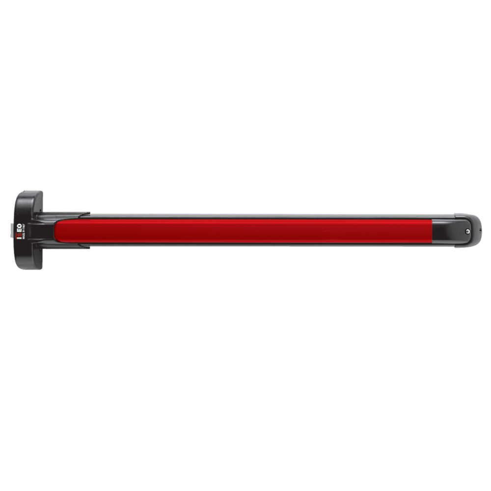 L38074_1 - Ironmongery Warehouse Long red signaling baton with black end caps, used for directing attention or traffic control.