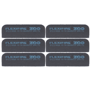 Six black rounded labels with blue text reading 'FLEXIFIRE 700' arranged in two columns.