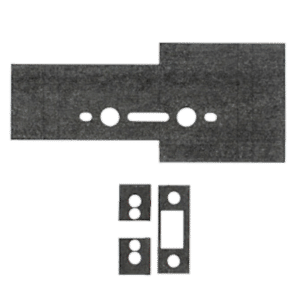 L38622_1 - Ironmongery Warehouse Metal wall plate with a large top panel and three modular blocks below for connectors (telecom/AV panel).