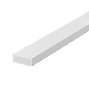 L38737_1 - Ironmongery Warehouse Long white rectangular light bar extrusion seen at an angle, end cap visible.