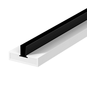 Drawer slide channel with a black rail, used to let a drawer glide in and out